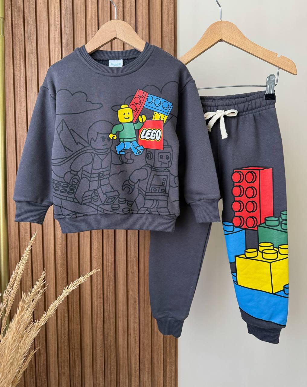 LEGO BASKILI ANTRASİT ERKEK ÇOCUK TAKIM
