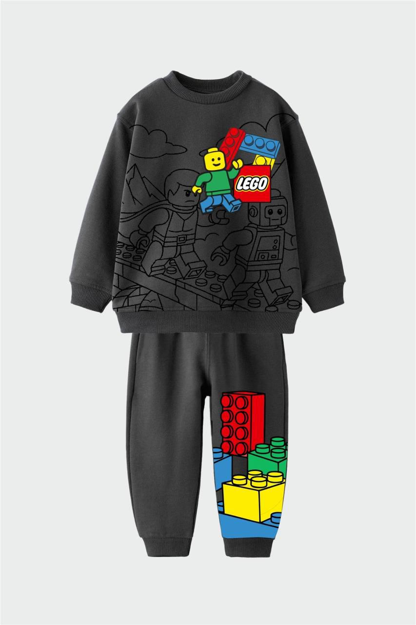 LEGO BASKILI ANTRASİT ERKEK ÇOCUK TAKIM