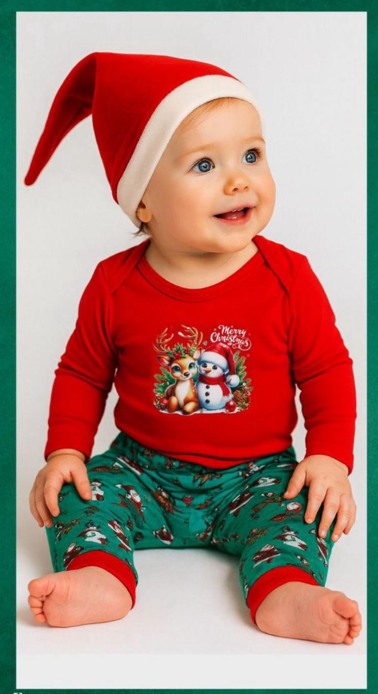 Yeni Yıl Temalı Unisex 3'lü Bebek Takım