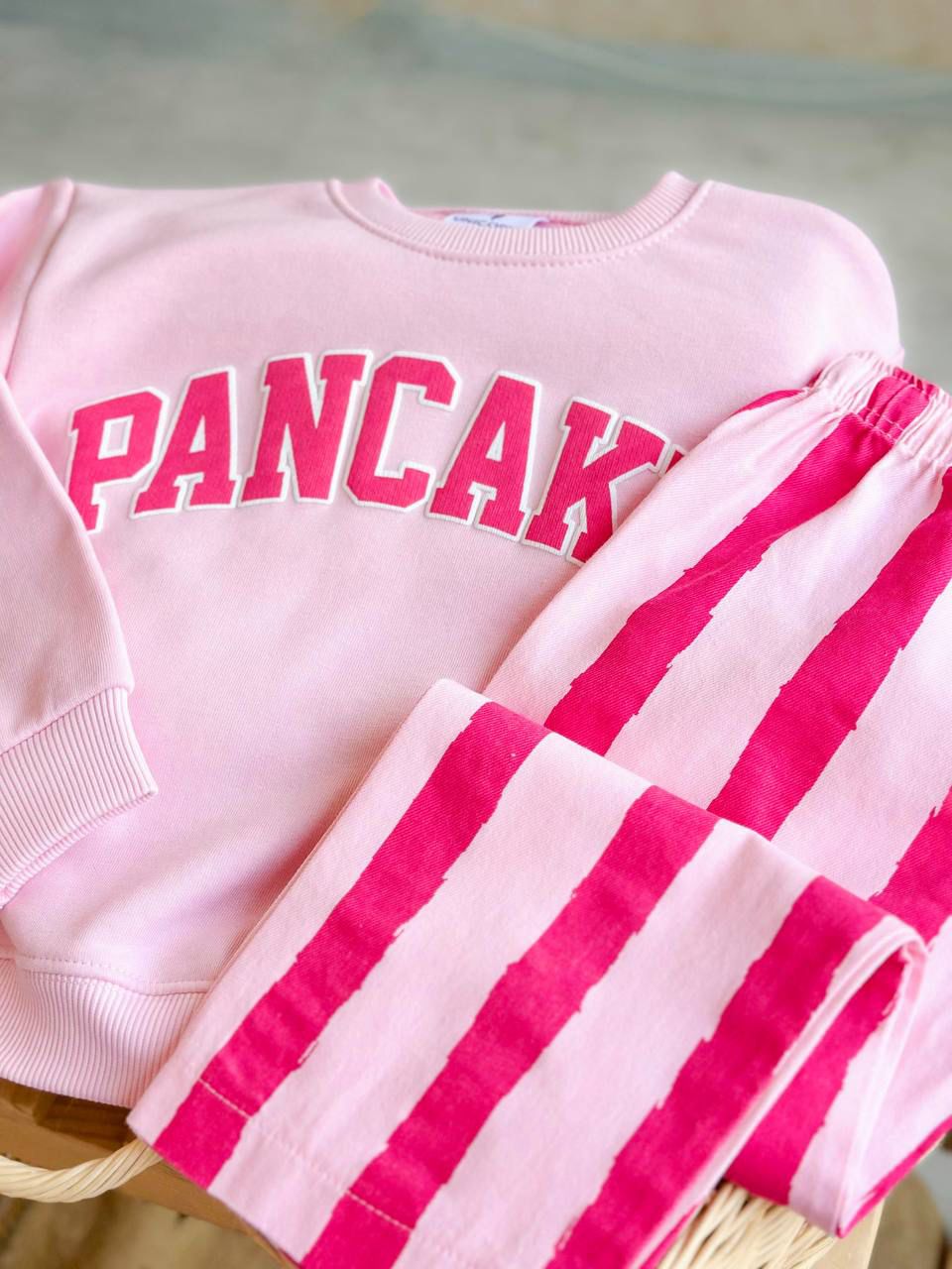 PANCAKE BASKILI KIZ ÇOCUK TAKIM