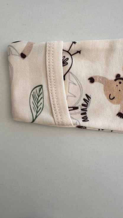 Maymun Baskılı Mavi 3'lü Erkek Bebek Takım