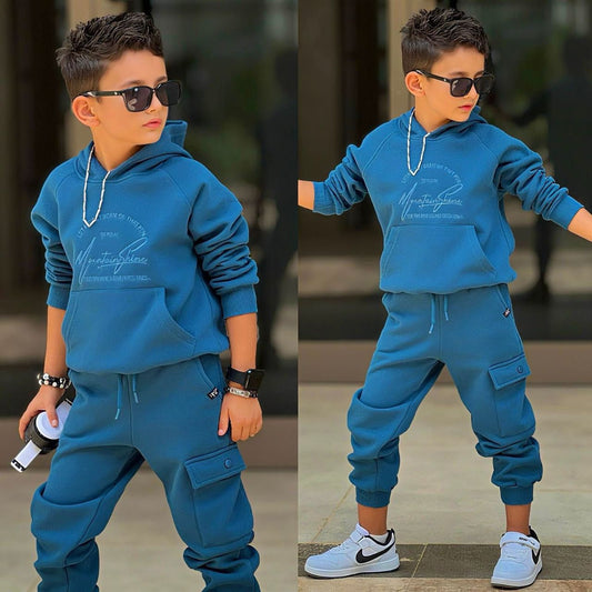 MOUNTAIN KAPÜŞONLU MAVİ ERKEK ÇOCUK TAKIM