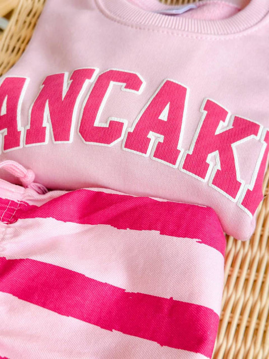 PANCAKE BASKILI KIZ ÇOCUK TAKIM