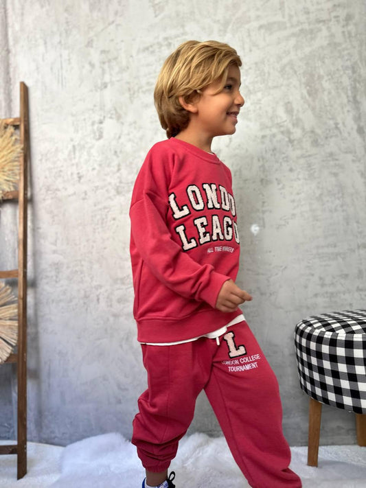 SÜZENE LONDON LEAGUE NAKIŞLI ZR MODEL KIRMIZI ERKEK ÇOCUK TAKIM