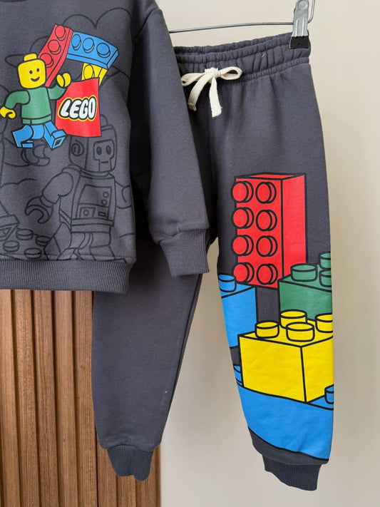 LEGO BASKILI ANTRASİT ERKEK ÇOCUK TAKIM