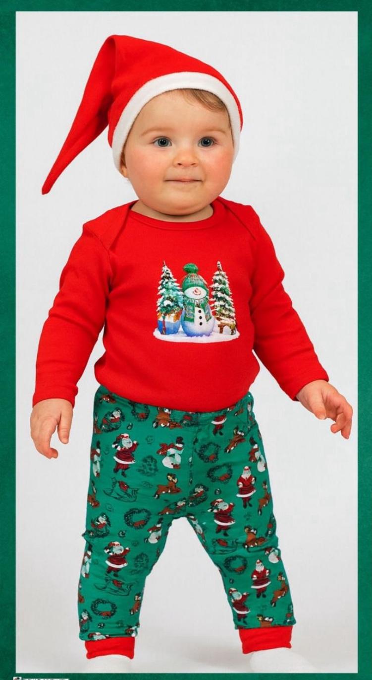 Yeni Yıl Temalı Unisex 3'lü Bebek Takım