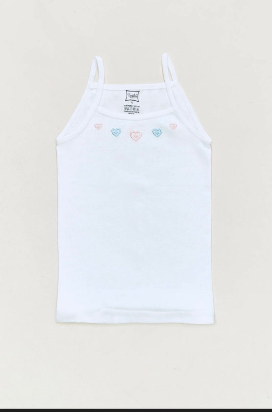 Kız Çocuk İp Askılı İşlemeli 2' li Atlet