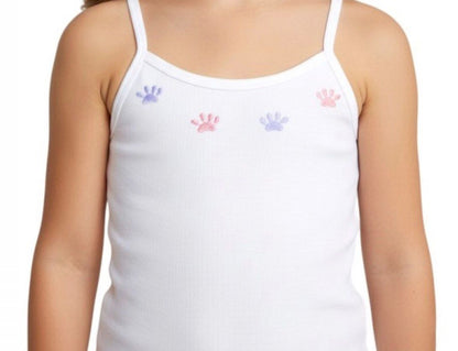 Kız Çocuk İp Askılı İşlemeli 2' li Atlet