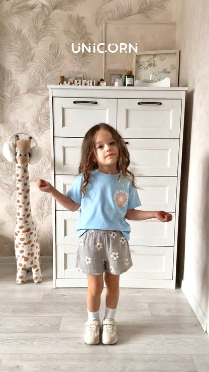 Müslin Şortlu Kız Çocuk Takım