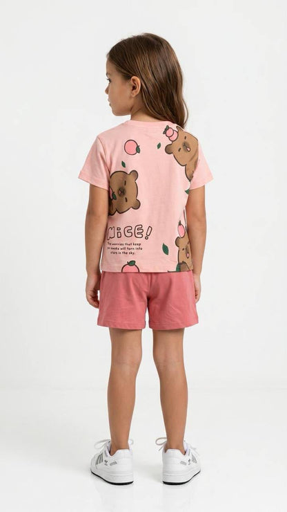 Capybara Pembe Şortlu Takım