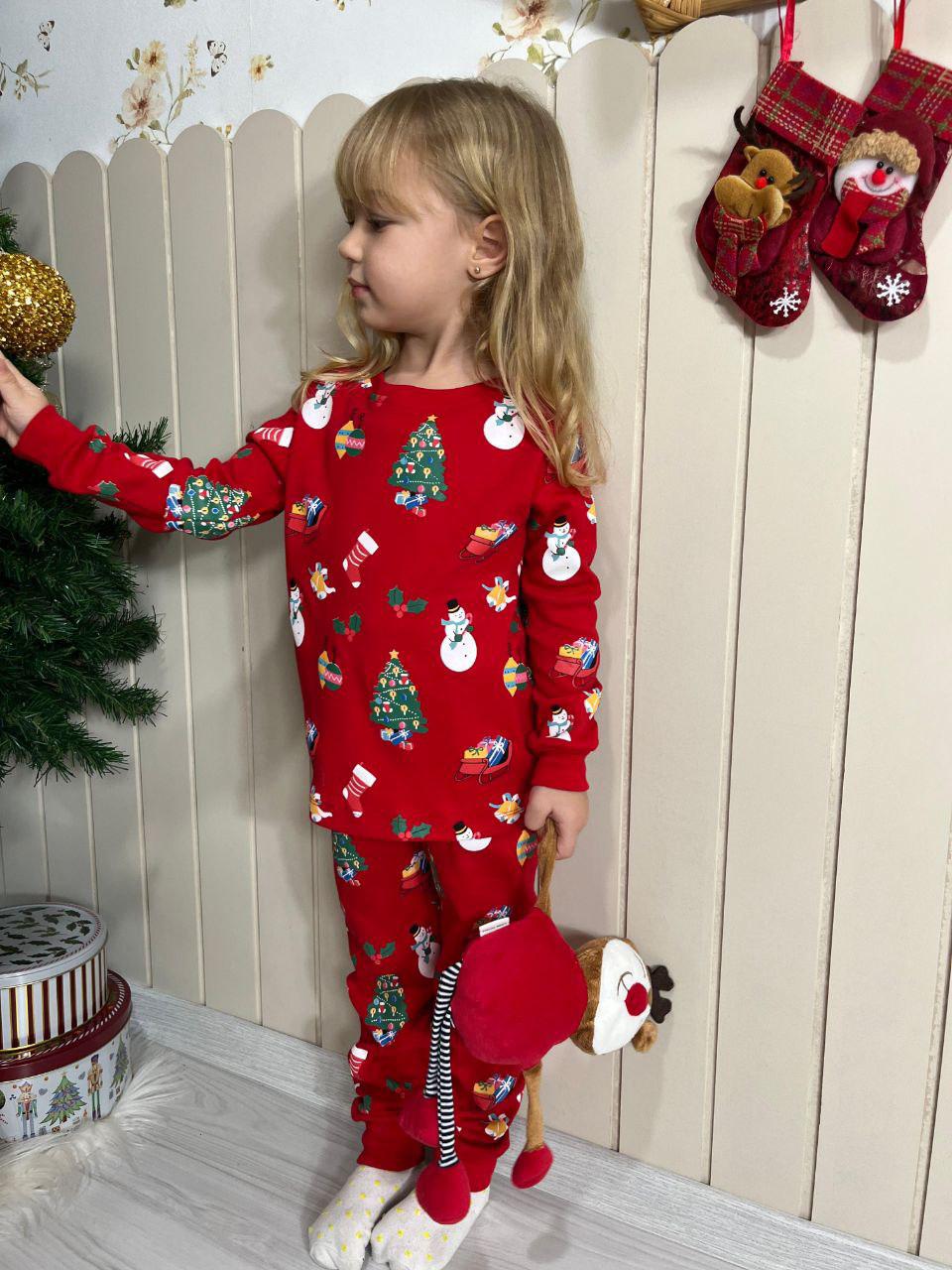 Yeni Yıl Temalı Unisex Kırmızı Pijama Takımı