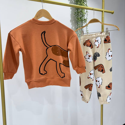 Sevimli Köpek Baskılı Erkek Çocuk Takım