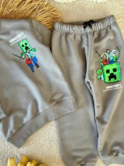 Minecraft Baskılı Erkek Çocuk Takım