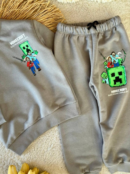 Minecraft Baskılı Erkek Çocuk Takım