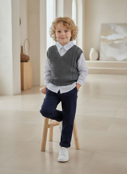 Triko Süveterli Erkek 3'lü Takım