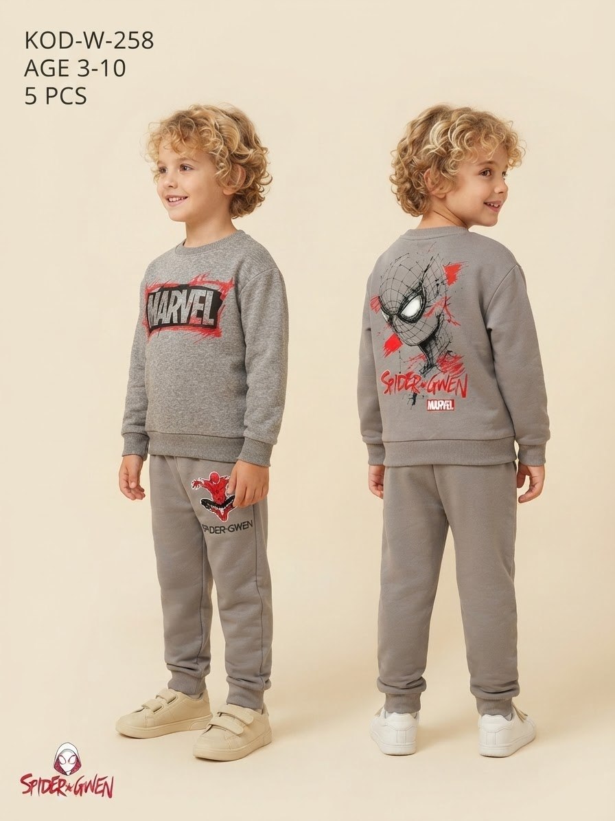 Marvel-Spiderman Erkek Çocuk Gri Takım