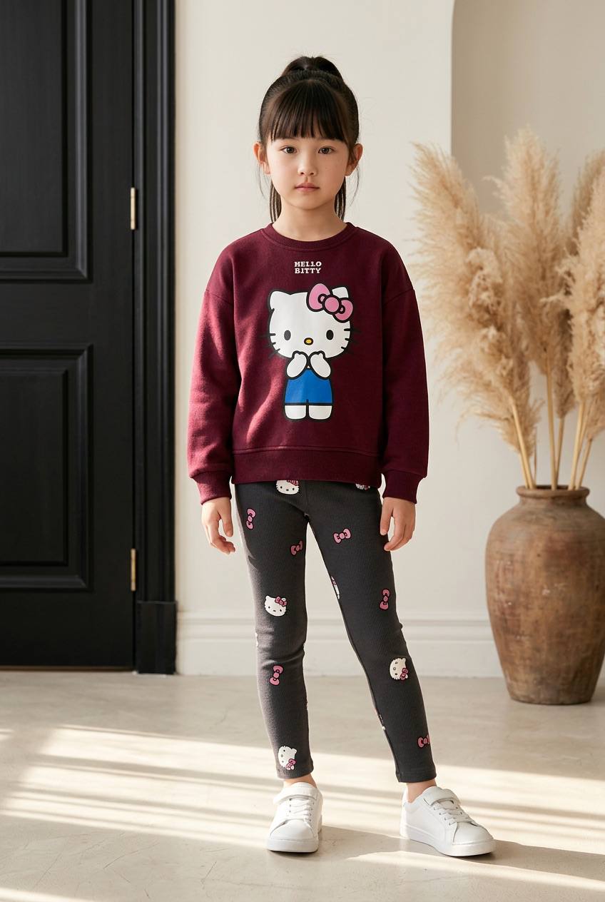 Hello Kitty Kız Çocuk Taytlı Takım